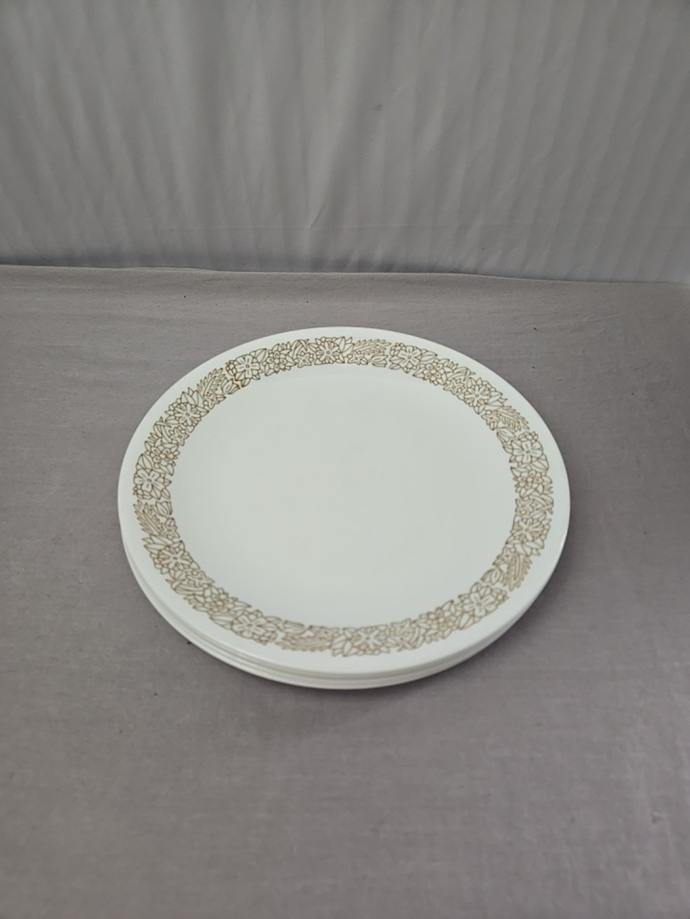 Set Of 5 Vintage Corelle “Woodland Brown” Pattern Dinner Plates 8.5"